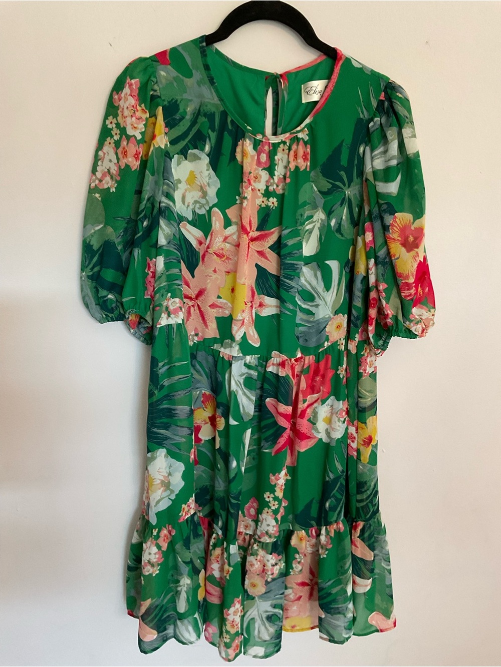 Eliza J Green Floral Dress